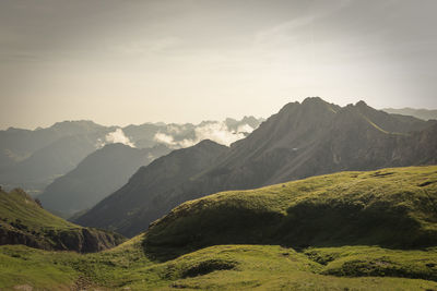 Scenic view of mountains against sky