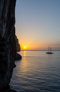 Scenic view of sunset over sea