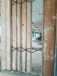 Close-up of open door