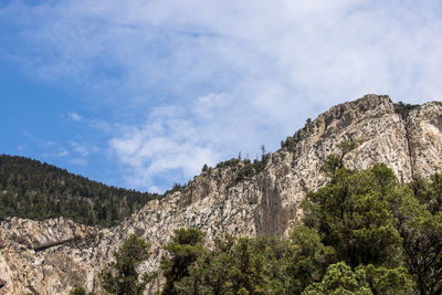 Low angle view of mountain against sky