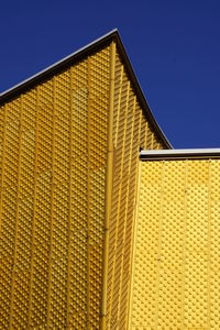 Low angle view of built structure against clear sky