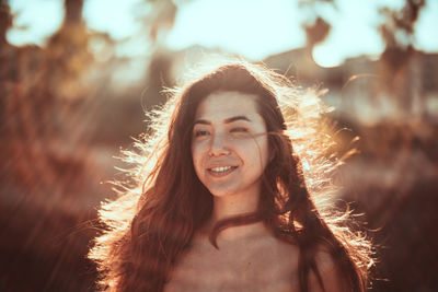 Close-up of smiling young woman