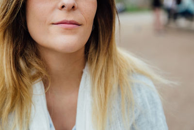 Close-up portrait of a beautiful young woman