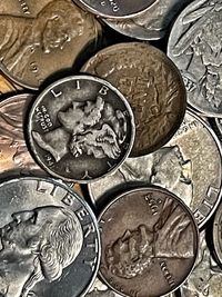 Full frame shot of coins