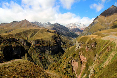 Panoramic view of mountains against sky