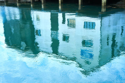 Close-up of reflection in puddle