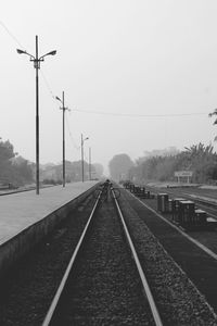 Railroad tracks against sky