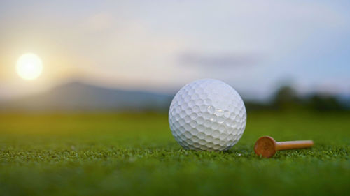 Golf ball on grass