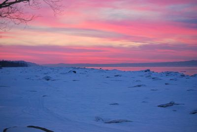 Scenic view of dramatic sky during sunset