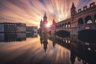 Reflection of buildings in water