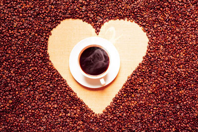 Directly above shot of coffee beans