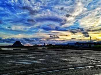 Scenic view of field against sky during sunset