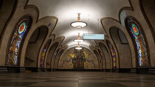 Illuminated lights in building