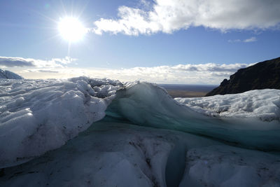 Glacier ice in skaftafel national park