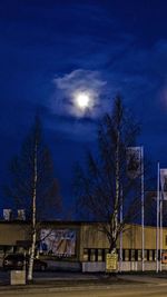 Bare trees against blue sky and clouds