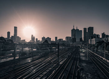 View of cityscape at night