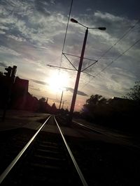 Railroad track at sunset