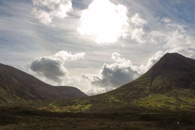 Scenic view of mountains against sky