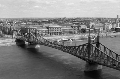 Bridge over river against sky