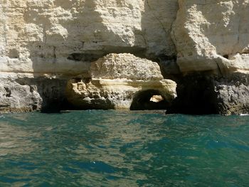 Rock formation in sea