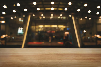 Defocused image of illuminated lights at night