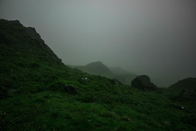 Scenic view of mountains against sky