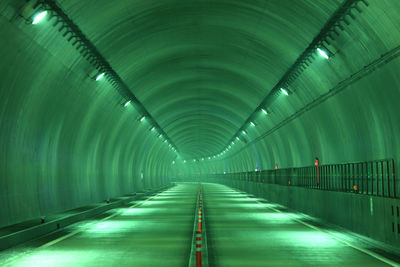 Illuminated empty tunnel