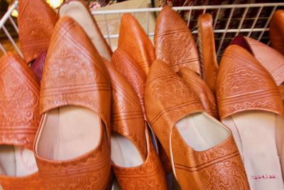 Close-up of shoes for sale
