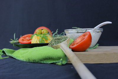 Close-up of orange fruits on table