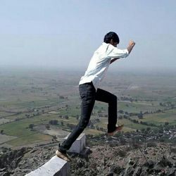 Woman standing on landscape
