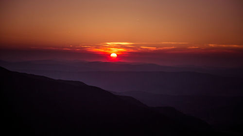 A beautiful perspective view above mountains with a gradient