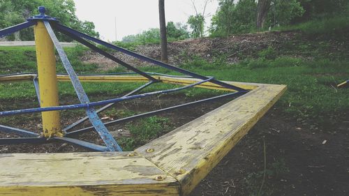 Close-up of empty park