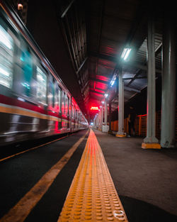 Blurred motion of illuminated city at night