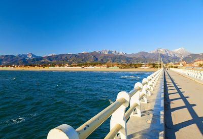 View of sea against blue sky