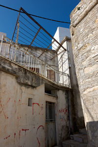 Low angle view of old building against clear sky