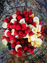 Close-up of strawberries in bowl