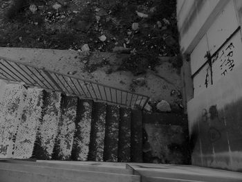 Abandoned building seen through glass window