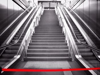 Low angle view of escalator