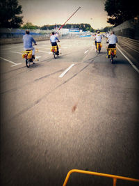 Man cycling on road
