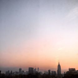 High section of cityscape against sky