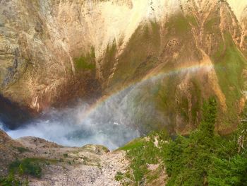 Scenic view of waterfall