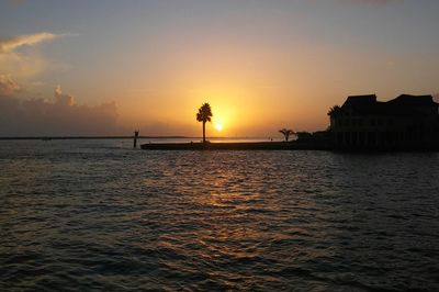 View of sea at sunset