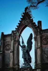 Statue against clear sky