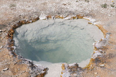 High angle view of hot spring