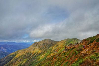 Scenic view of mountains against sky