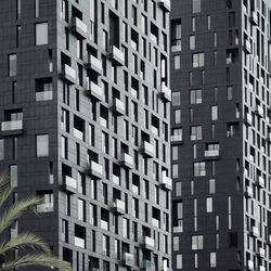 Low angle view of modern buildings in city