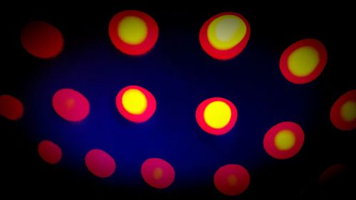 Defocused image of illuminated lights