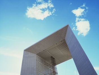 Low angle view of modern buildings against sky