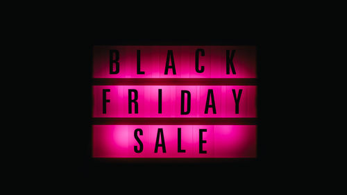 Close-up of illuminated text