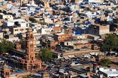 High angle shot of townscape